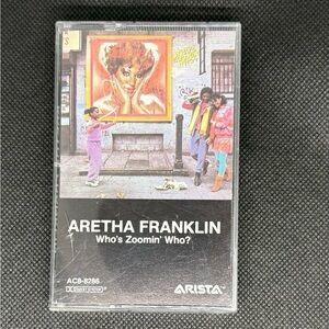 VINTAGE 1985 Aretha Franklin "Who's Zoomin' Who?" Cassette Tape R&B Soul